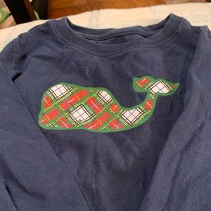 Vineyard Vines long-sleeve tee, plaid whale, size S (7/8)